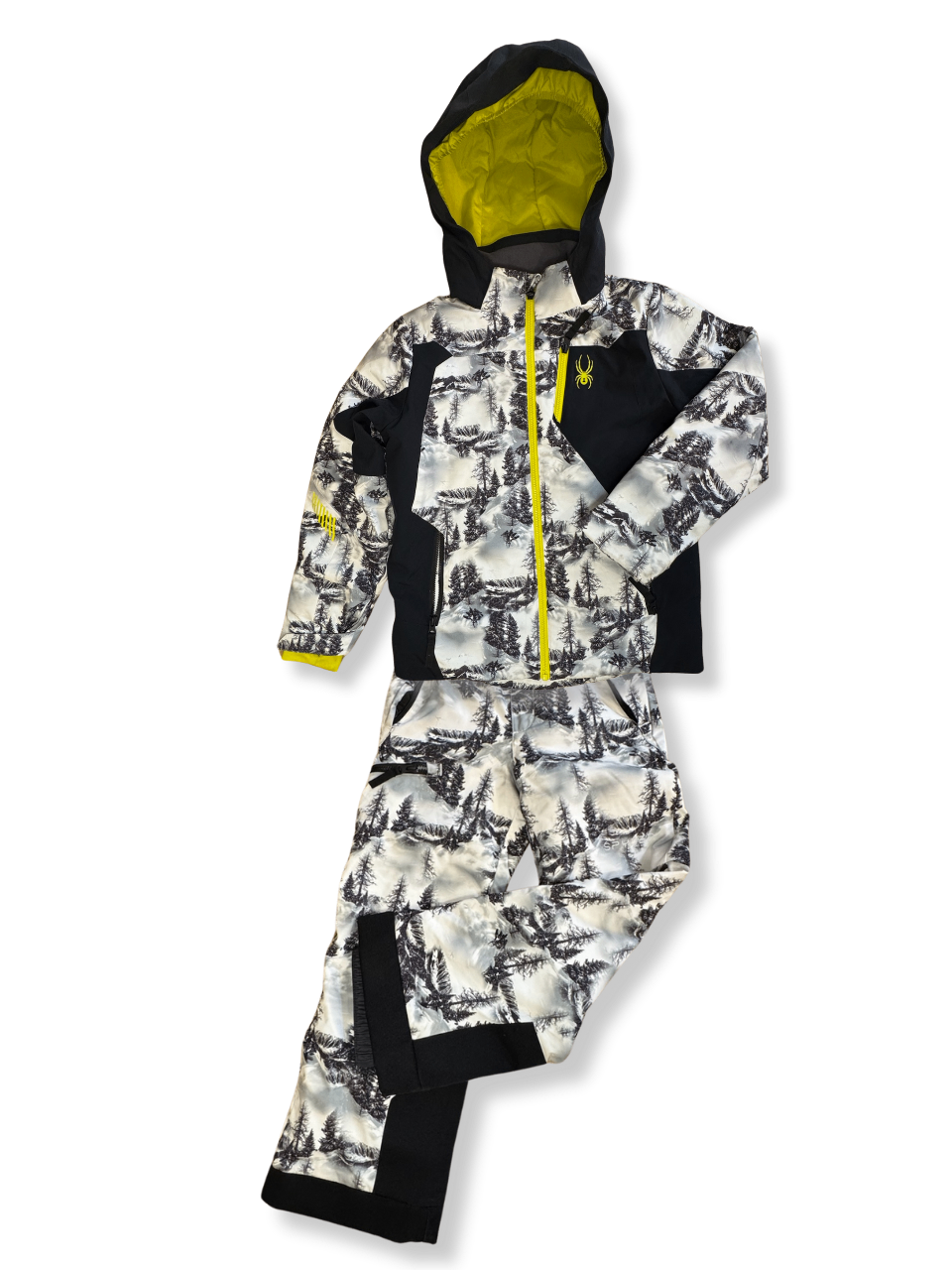 Skijacke und -hose Kinder Schwarz -Weiß Spyder – Jungs