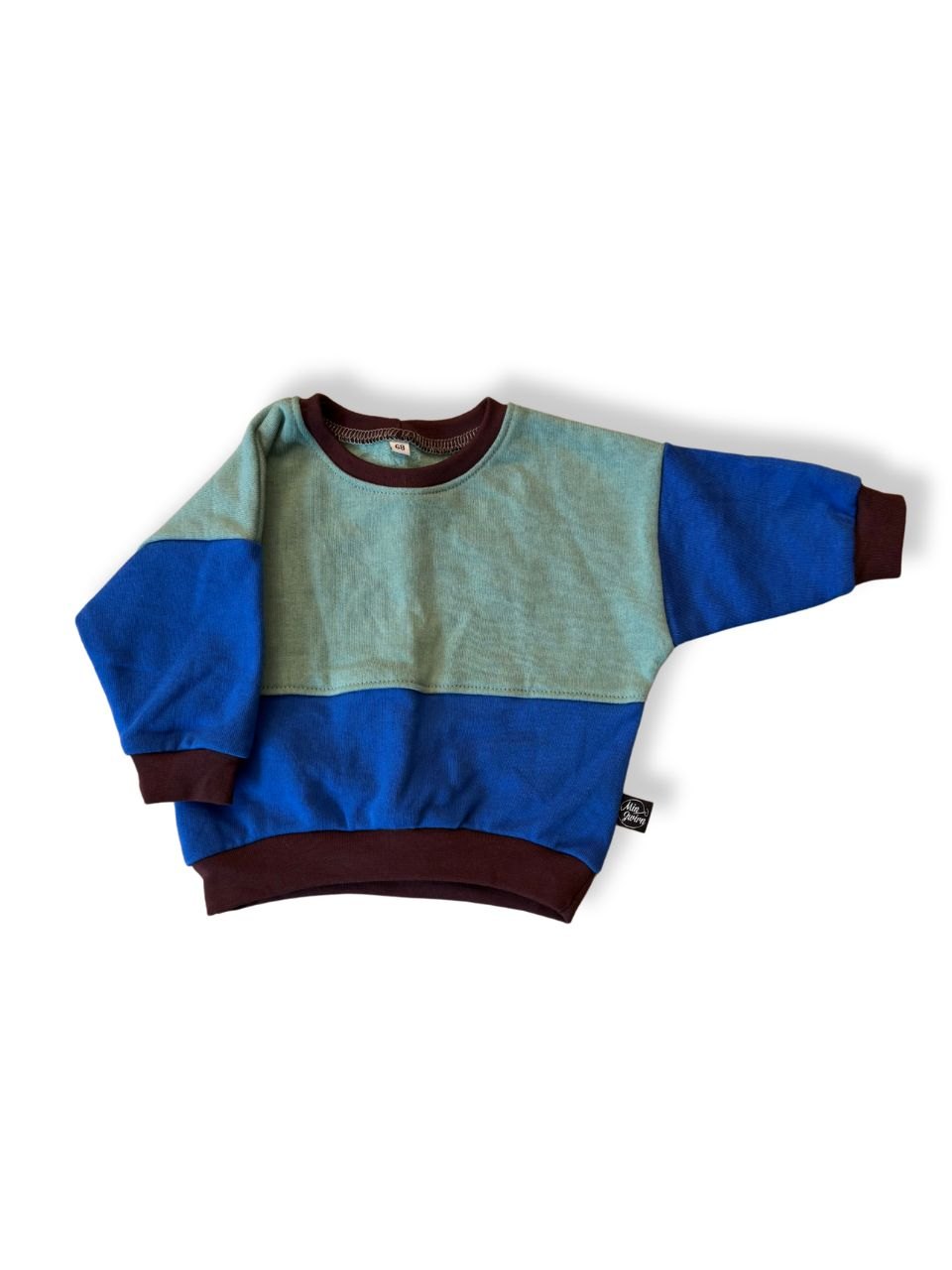 Sweatshirt Baby Türkis, Blau, Braun Gr.68 | Min Zwirn