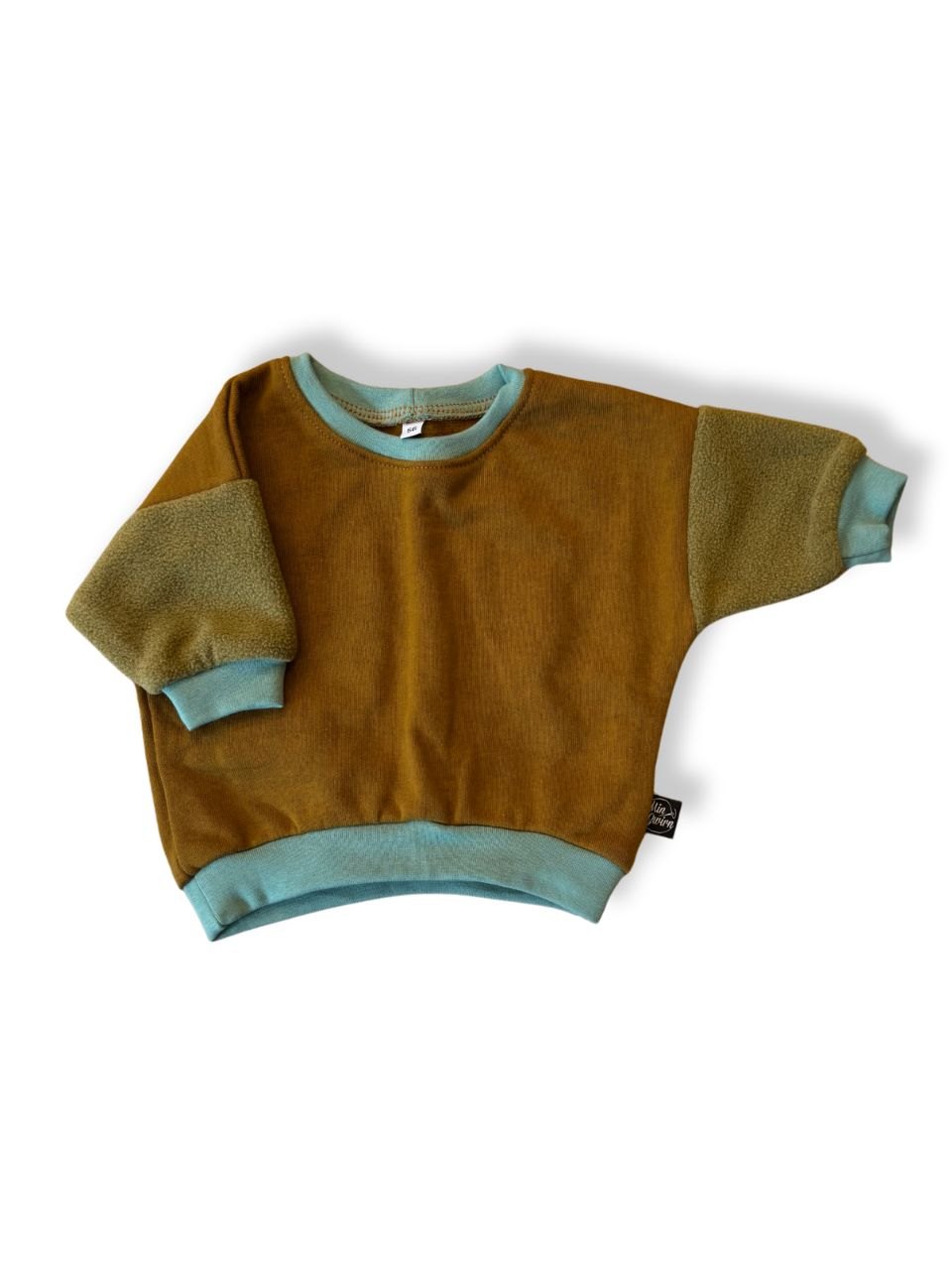 Sweatshirt Baby Braun und Mintgrün Gr.56 | Min Zwirn