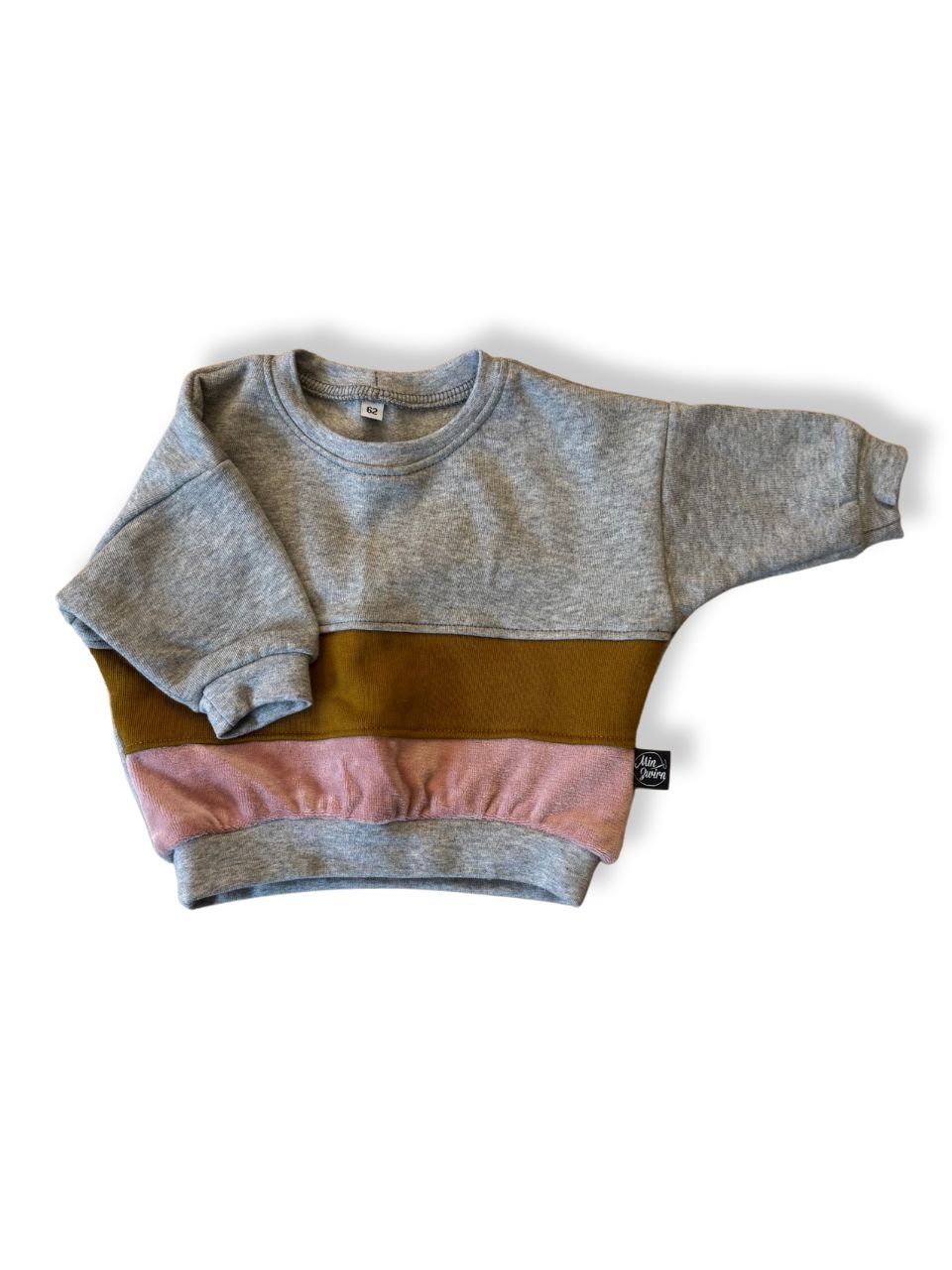 Sweatshirt Baby Grau, Olivgrün, Rosa Gr.62 | Min Zwirn