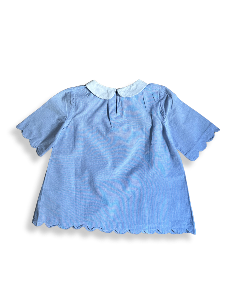 Bluse Kurzarm mit Bubikragen hellblau Gr.10 | Jacdi