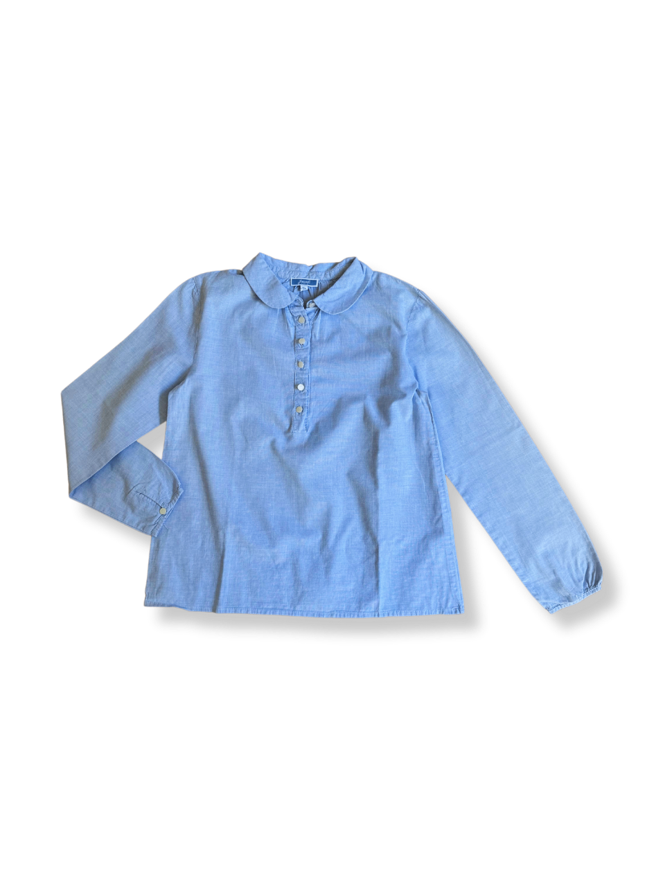 Bluse Mädchen Bubikragen Hellblau Gr.10 | Jacadi