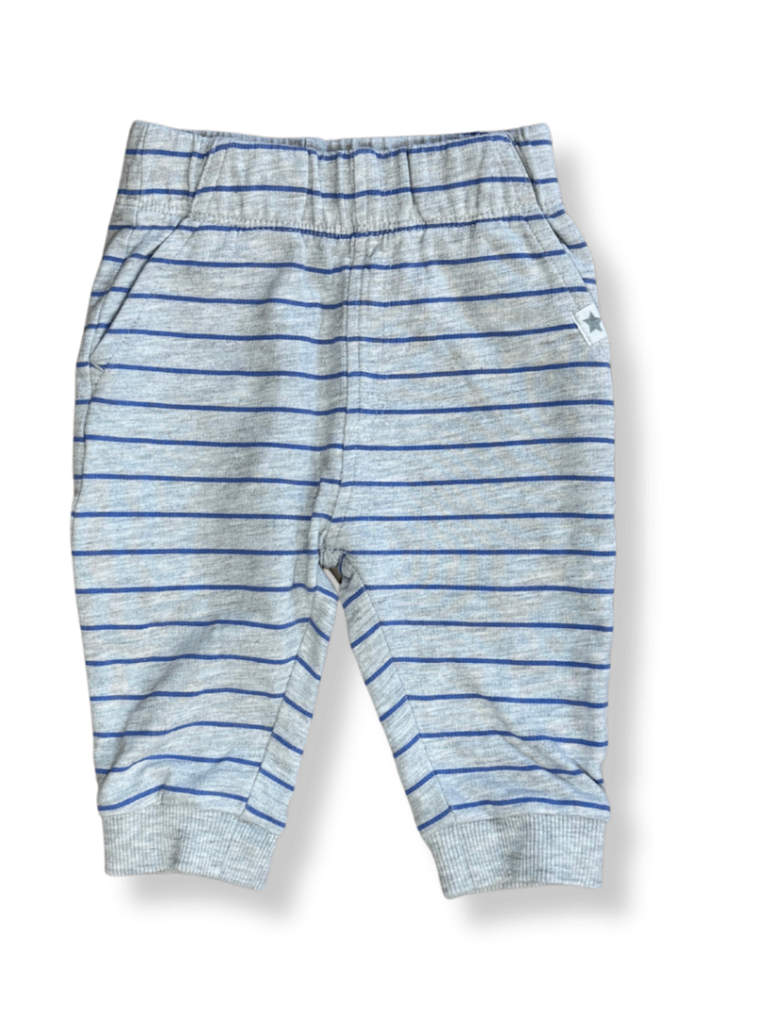 Jogginghose Baby Grau mit blauen Streifen Gr.62/68 | Dana Schweiger