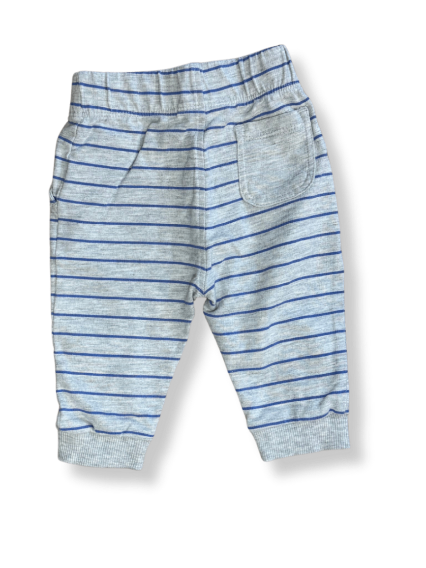 Jogginghose Baby Grau mit blauen Streifen Gr.62/68 | Dana Schweiger