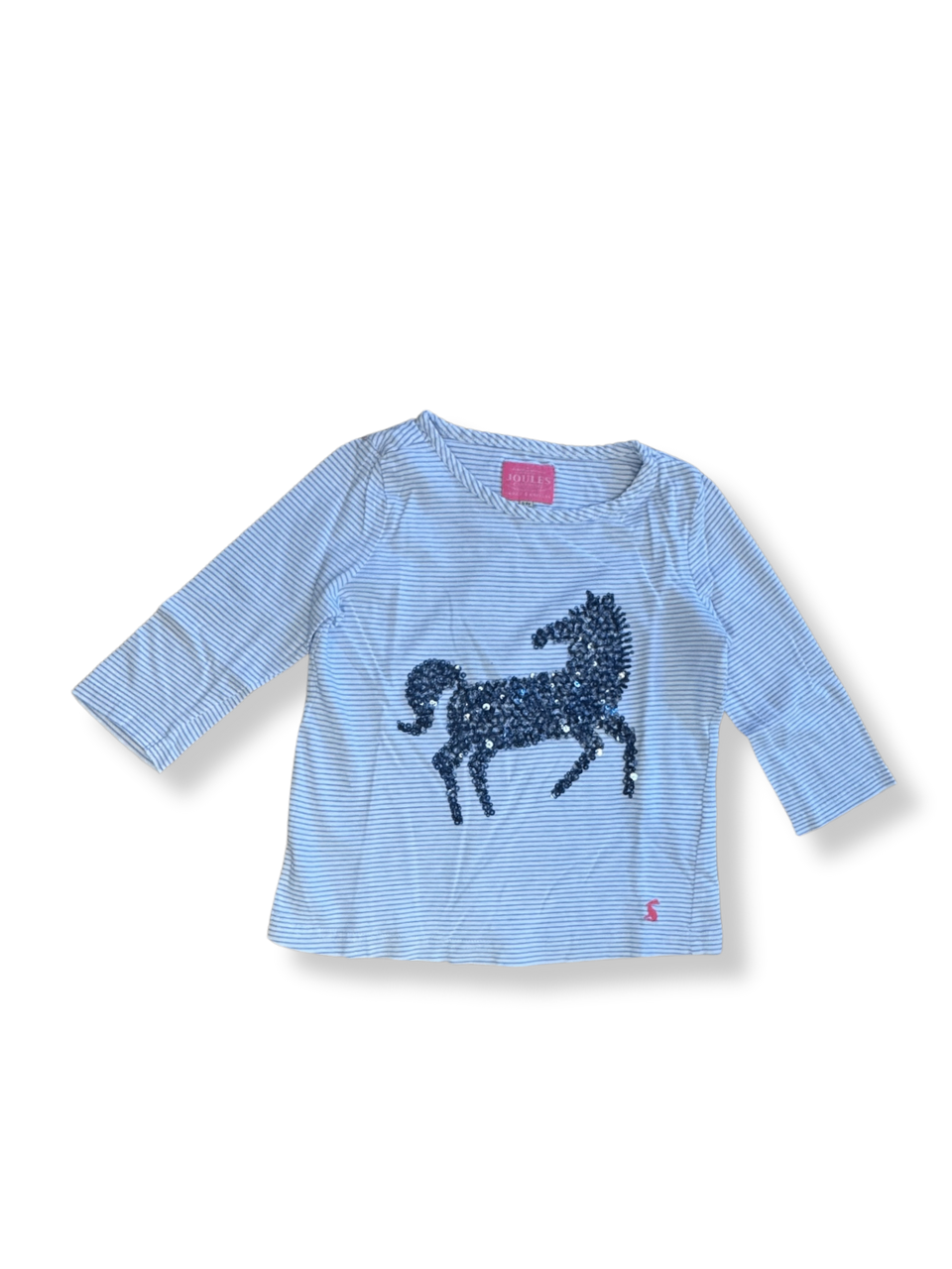 T-Shirt langarm Mädchen blau gestreift Gr.116 | Joules