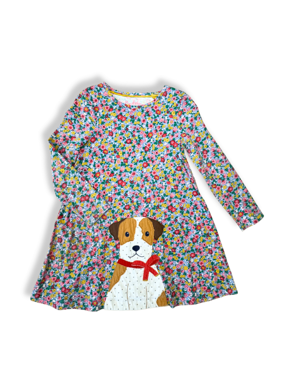 Kleid geblümt mit Hund Gr.128 | Mini Boden