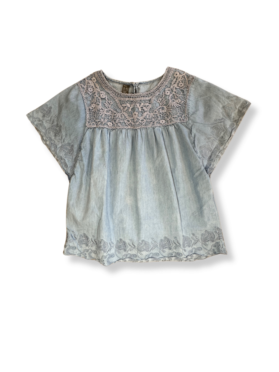 Bluse hellblau mit Stickerei Gr.134 | Zara