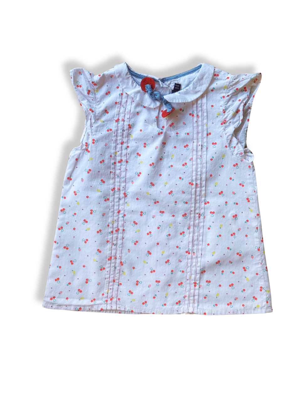 Bluse Mädchen weiß, Kirschenprint Gr.6 | Sergent Major