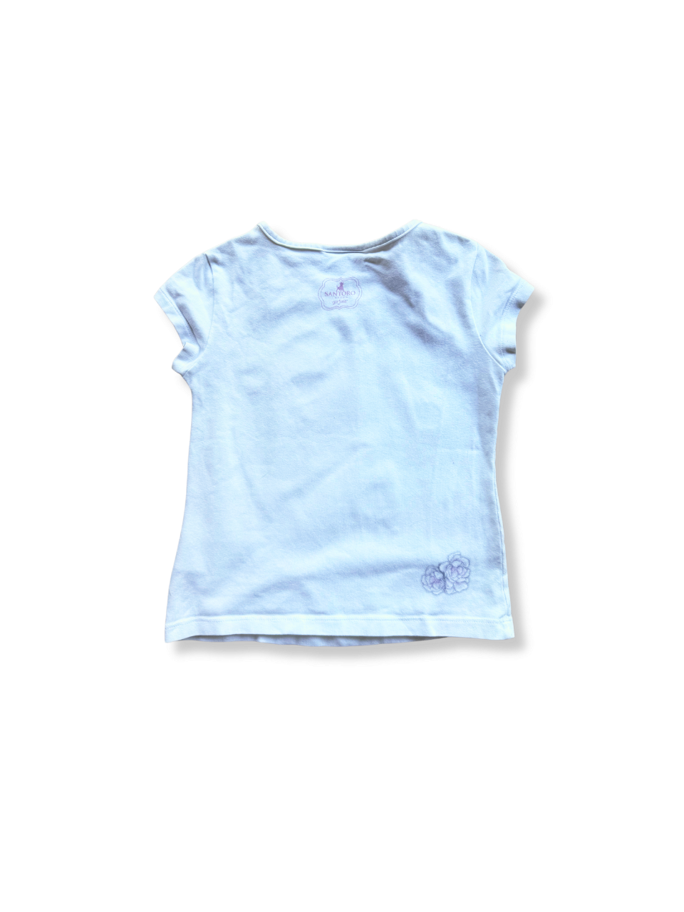 T-Shirt Mädchen weiß mit Glitzerblumen Gr.6 | Santoro