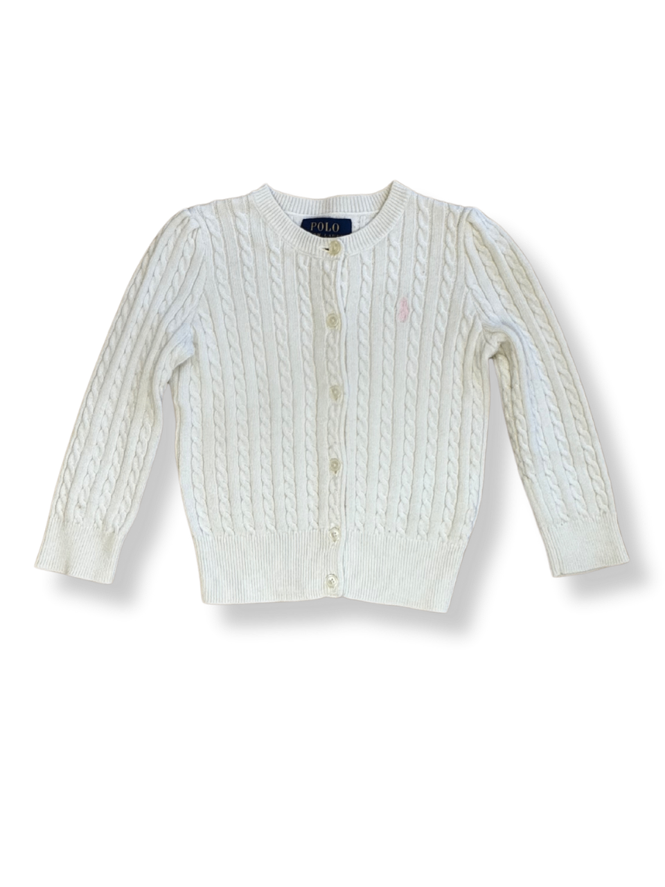 Cardigan Weißes Zopfmuster Gr.2 | Polo Ralph Lauren