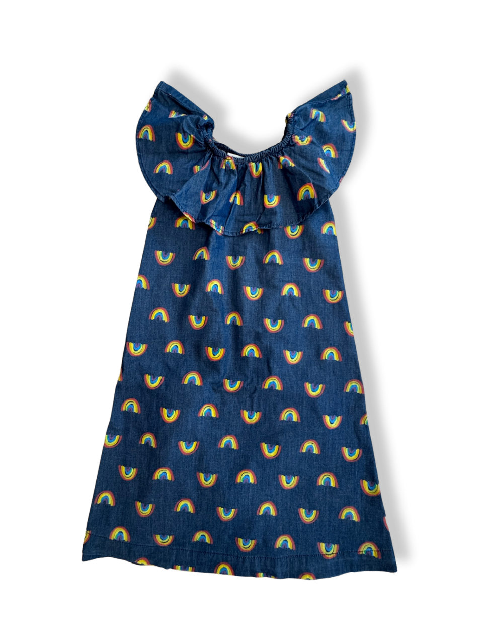 Kleid jeansblau mit Regenbogen-Print Gr.12 | Stella McCartney