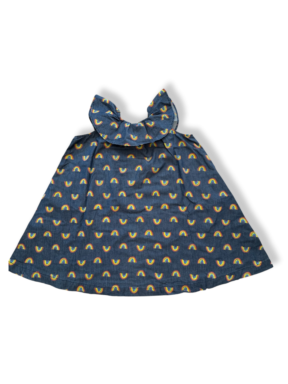 Kleid jeansblau mit Regenbogen-Print Gr.12 | Stella McCartney