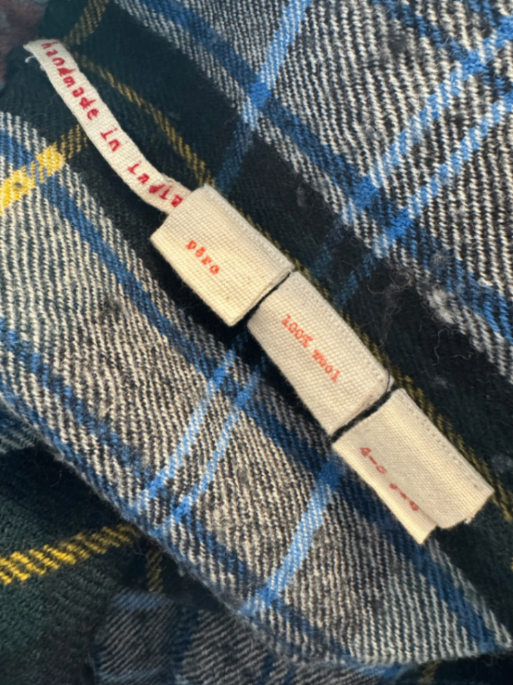 Kleid Blau Kariert 100% Merino Gr.4-5 | Péro