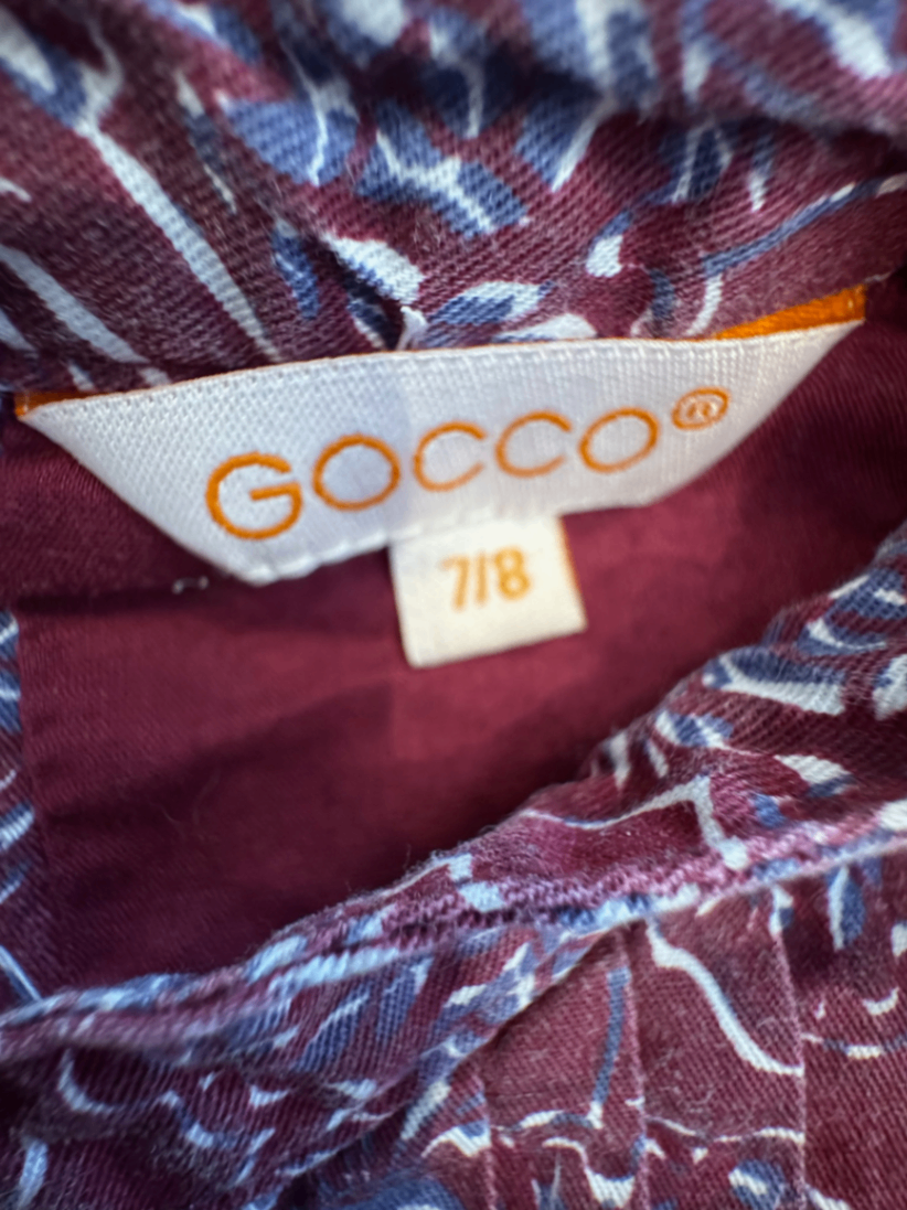 Kleid Bordeaux mit Muster Gr.7-8 | Gocco