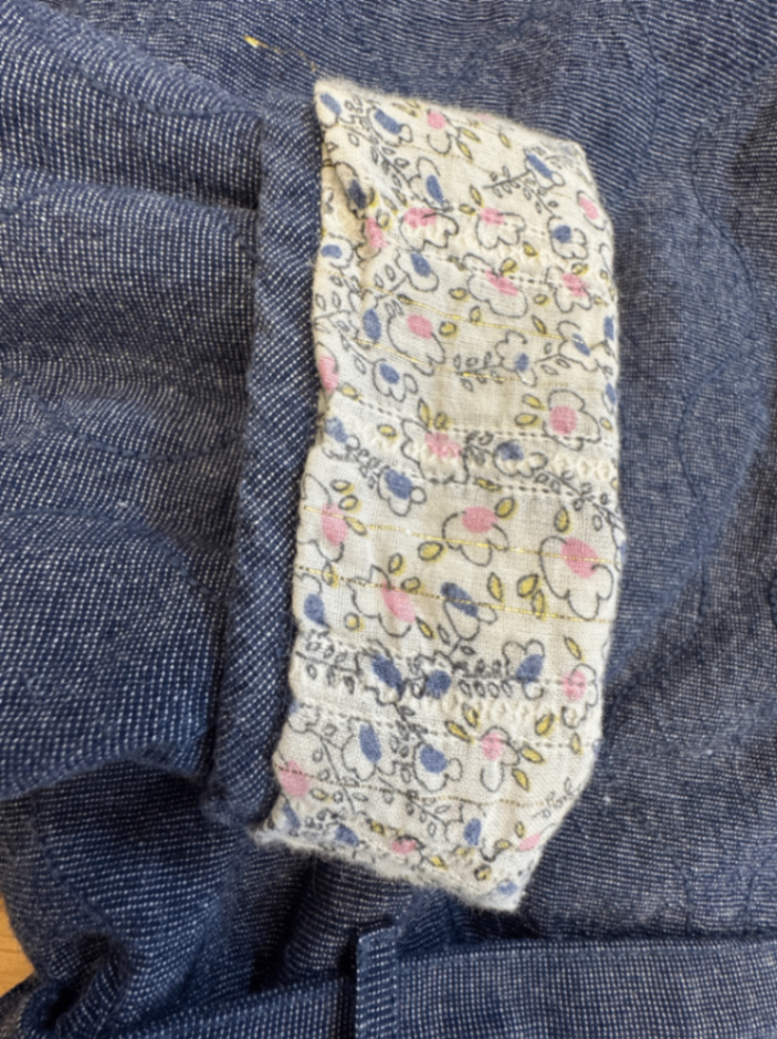 Steppjacke wattiert Mädchen denim, Blumenmuster (innen) Gr.10 | Cyrillus