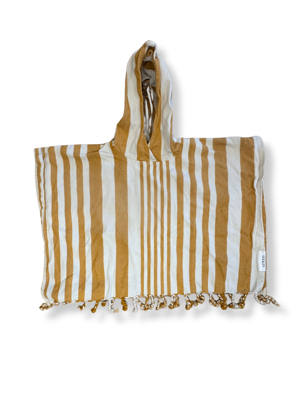 Bade-Poncho Ocker und Weiß Gr.3-4 | Liewood
