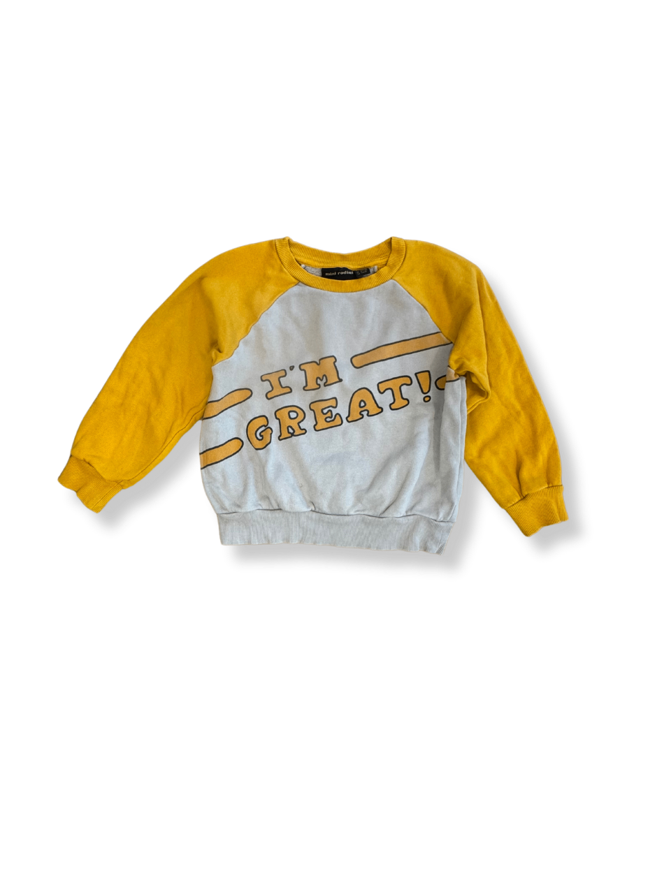Sweatshirt Gelb und Weiß Gr.104 | Mini Rodini