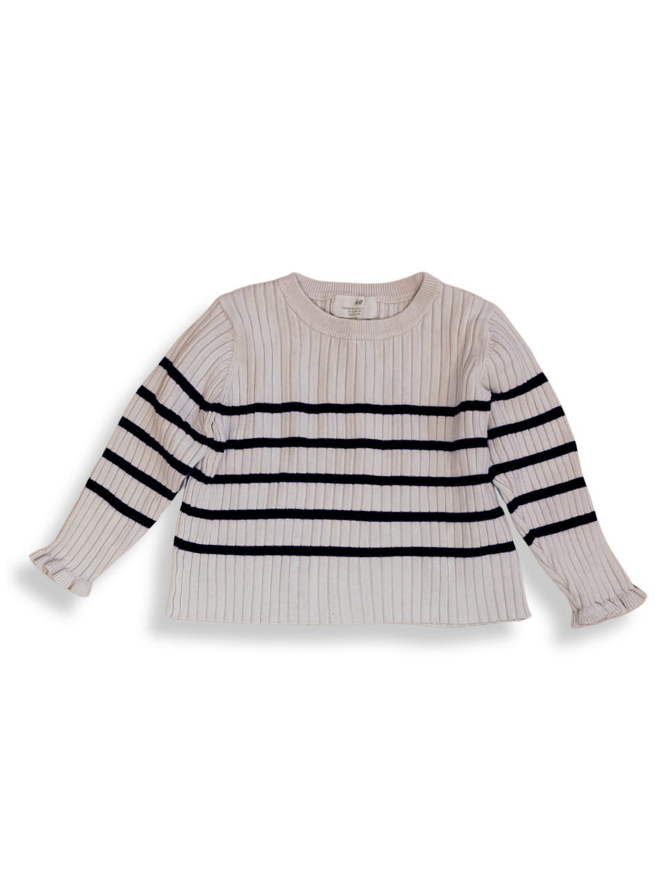Pullover Weiß mit schwarzen Streifen Gr.98/104 | H&M