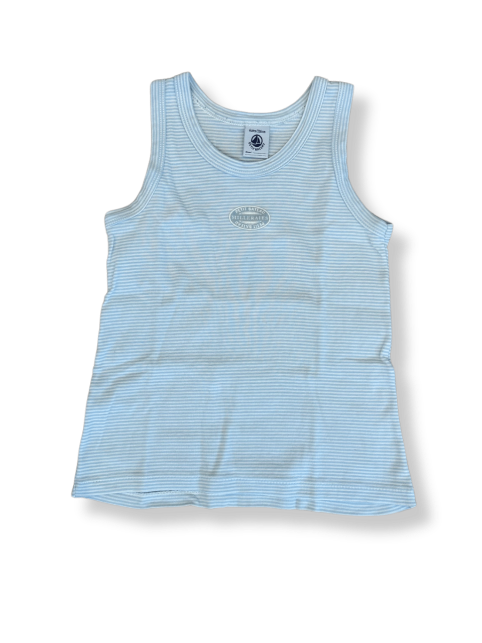 Set: 3x Unterhemd Jungen Hellblau, Weiß Gr.116 | Petit Bateau