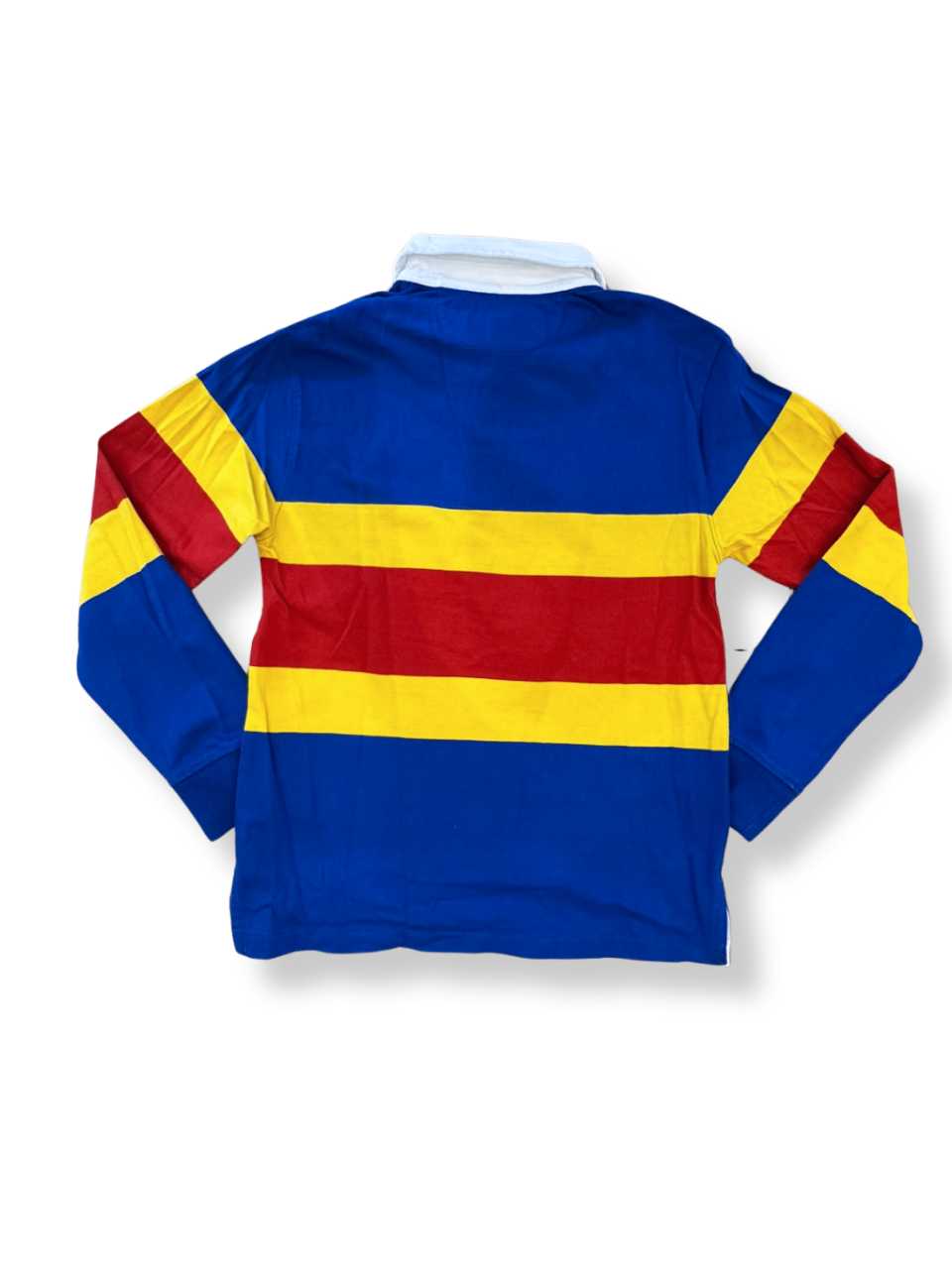 Langärmiges Poloshirt Blockstreifen: Blau, Rot, Gelb Gr.10-12 | Polo Sport