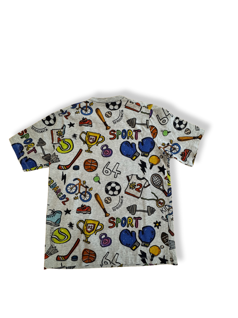 T-Shirt Jungen Grau mit bunten Prints Gr.10 | Dsquared2