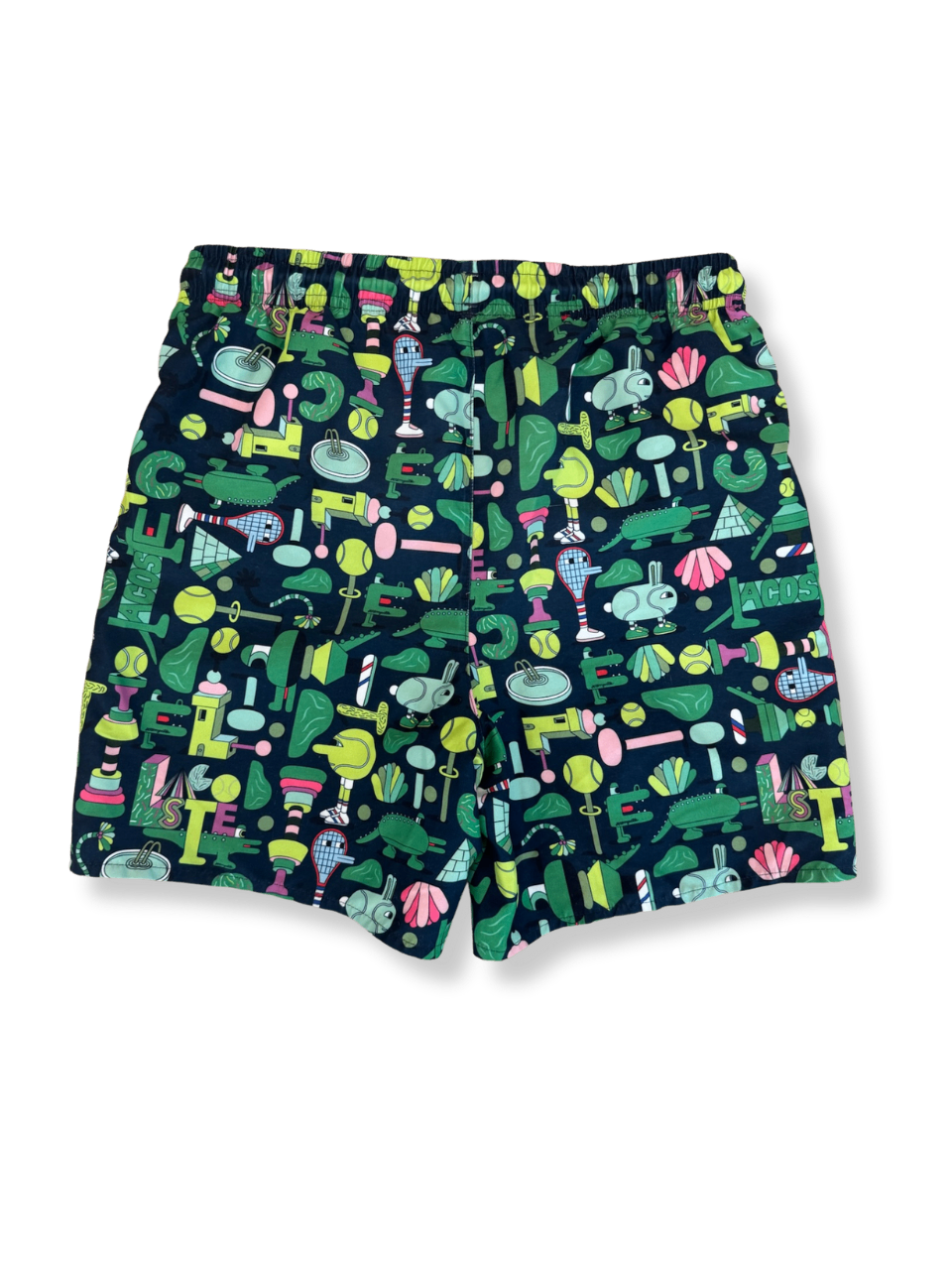Badeshorts Dunkelblau mit grünem Muster Gr.152 | Lacoste