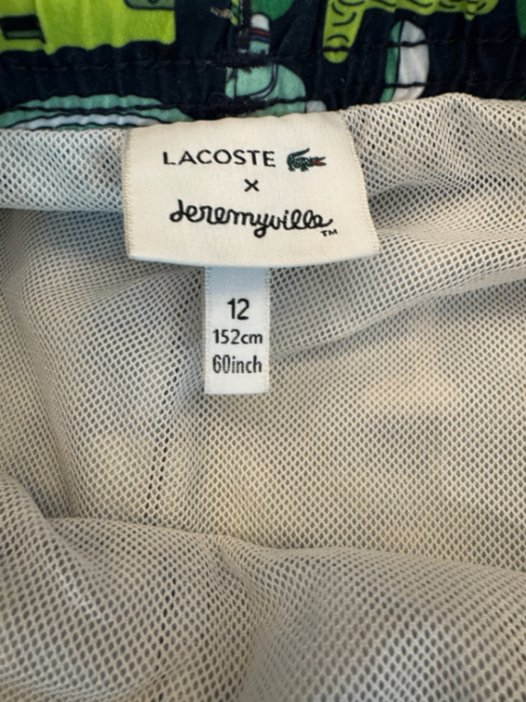 Badeshorts Dunkelblau mit grünem Muster Gr.152 | Lacoste