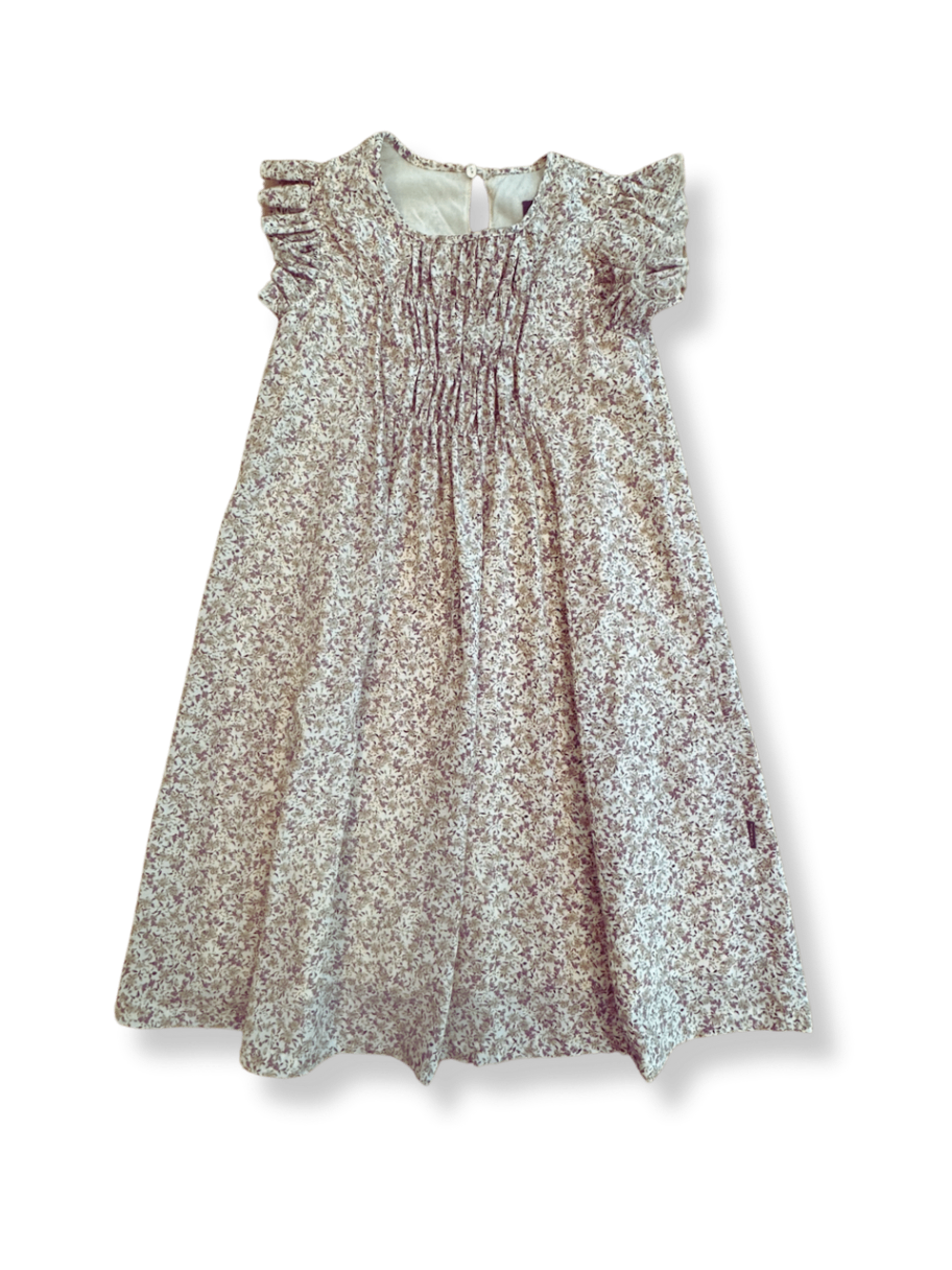 Kleid Beige mit Blumenmuster Gr.140 | Creamie