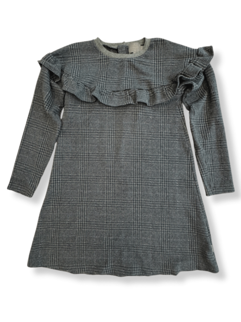 Kleid Schottenmuster Grau-Silber Gr.146 | Creamie