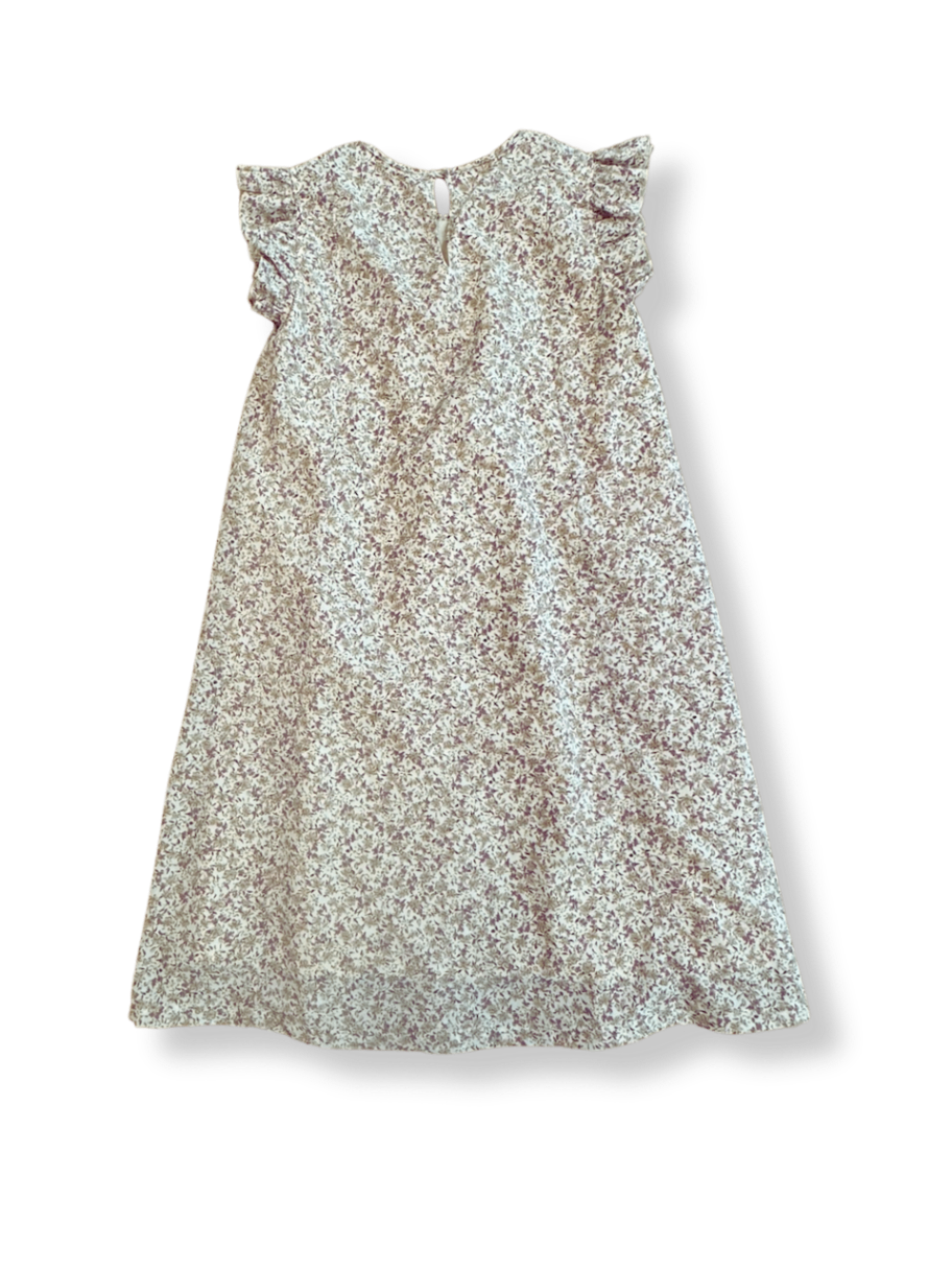 Kleid Beige mit Blumenmuster Gr.140 | Creamie