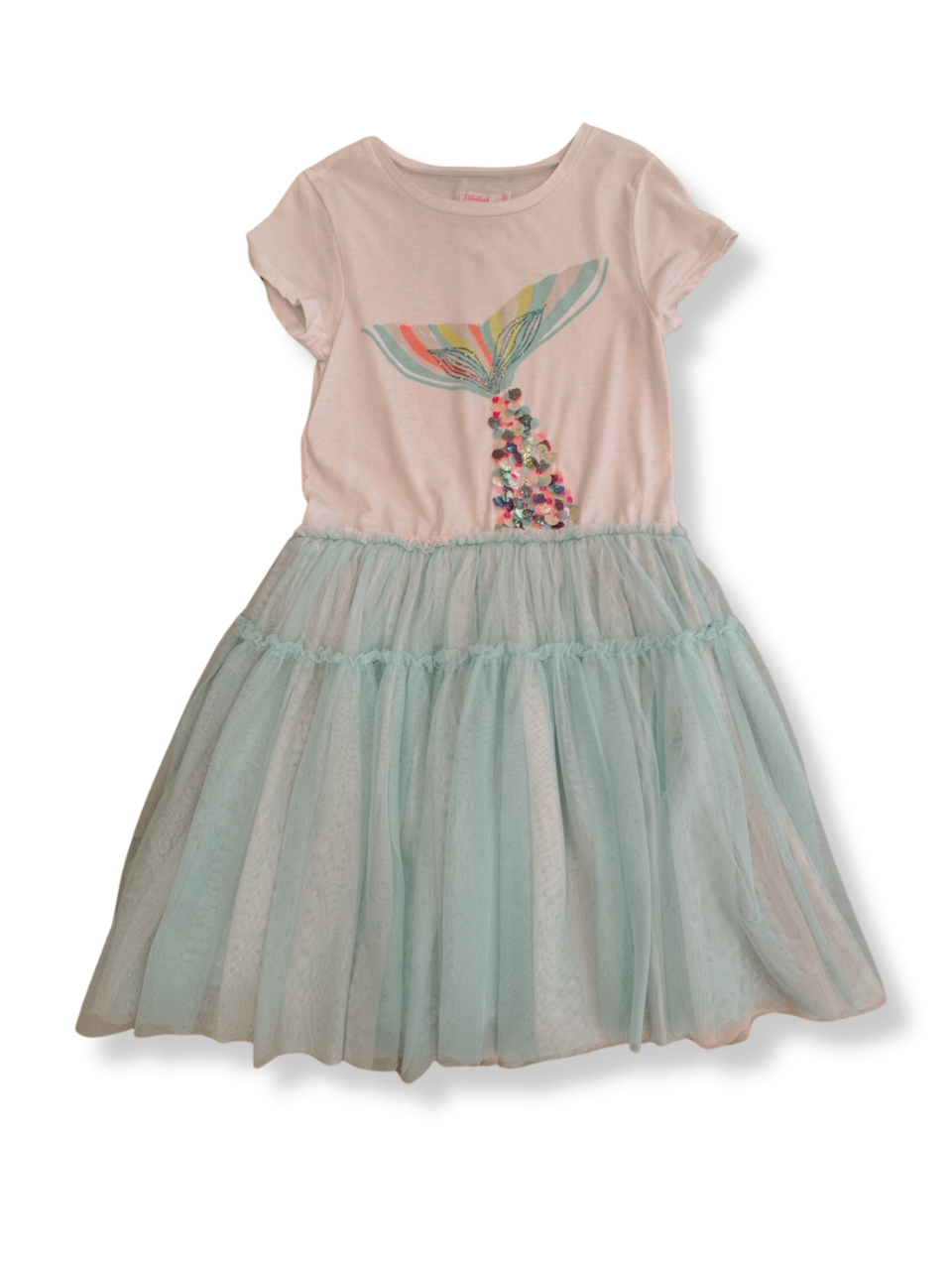 Tüll-Kleid Weiß und Türkis Gr.140 | Billieblush