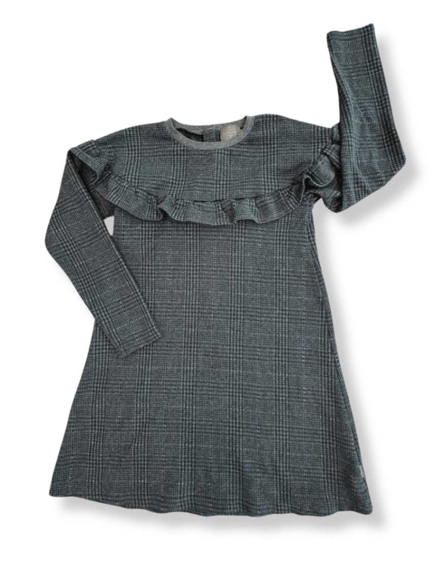Kleid Schottenmuster Grau-Silber Gr.146 | Creamie