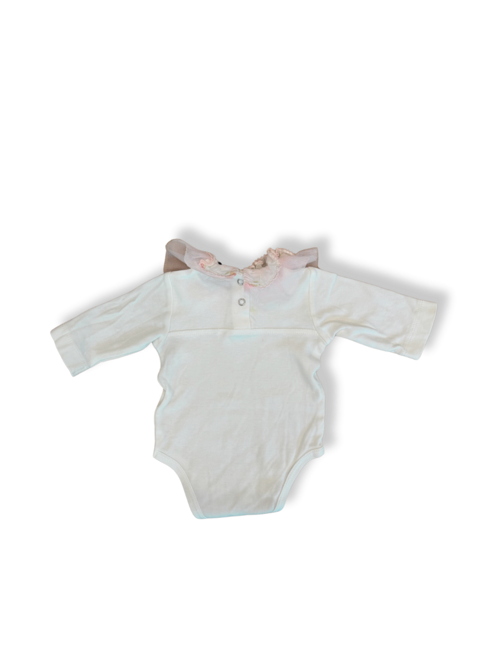 Body Weiß mit Tüllkragen Gr.1m | Monnalisa