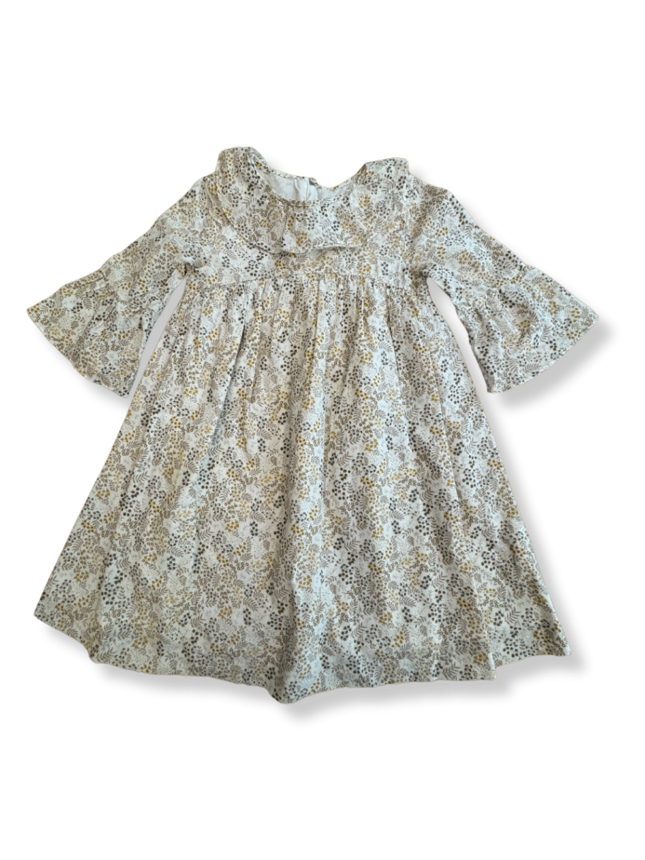 Kleid Beige mit Blumenmuster Gr.128 | Gocco