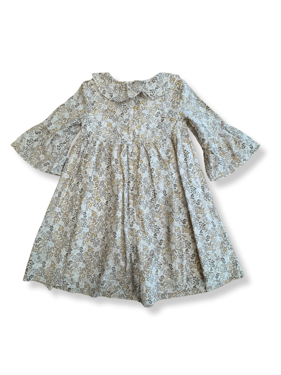 Kleid Beige mit Blumenmuster Gr.128 | Gocco