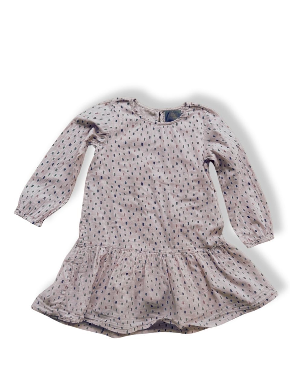 Kleid Creme mit schwarzen und roten Punkten Gr.110 | Creamie