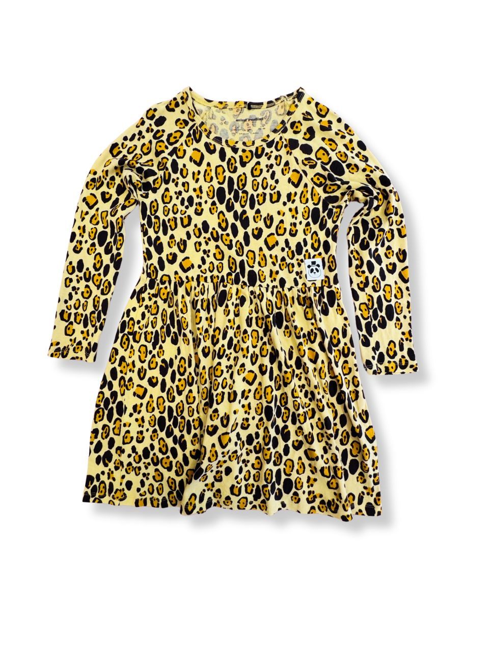 Maxi-Kleid gelb mit Leo-Print Gr.128 | mini rodini