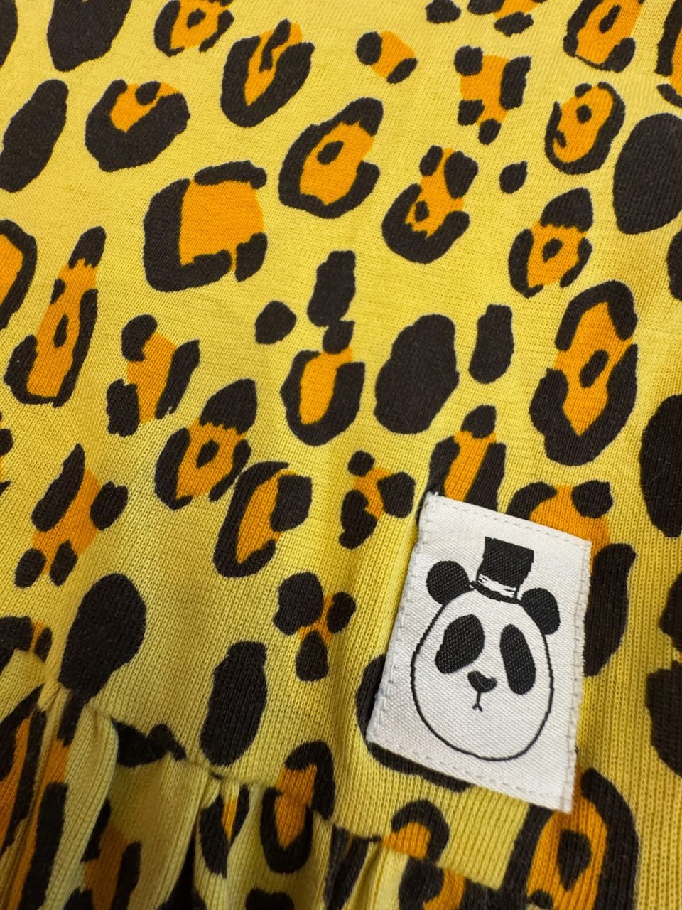 Maxi-Kleid gelb mit Leo-Print Gr.128 | mini rodini