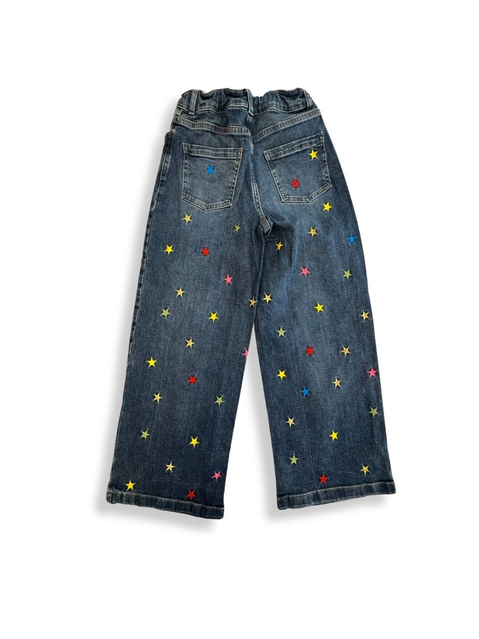 Jeans Wide Leg dunkelblau mit Sternchen Gr.152 | Mini Boden