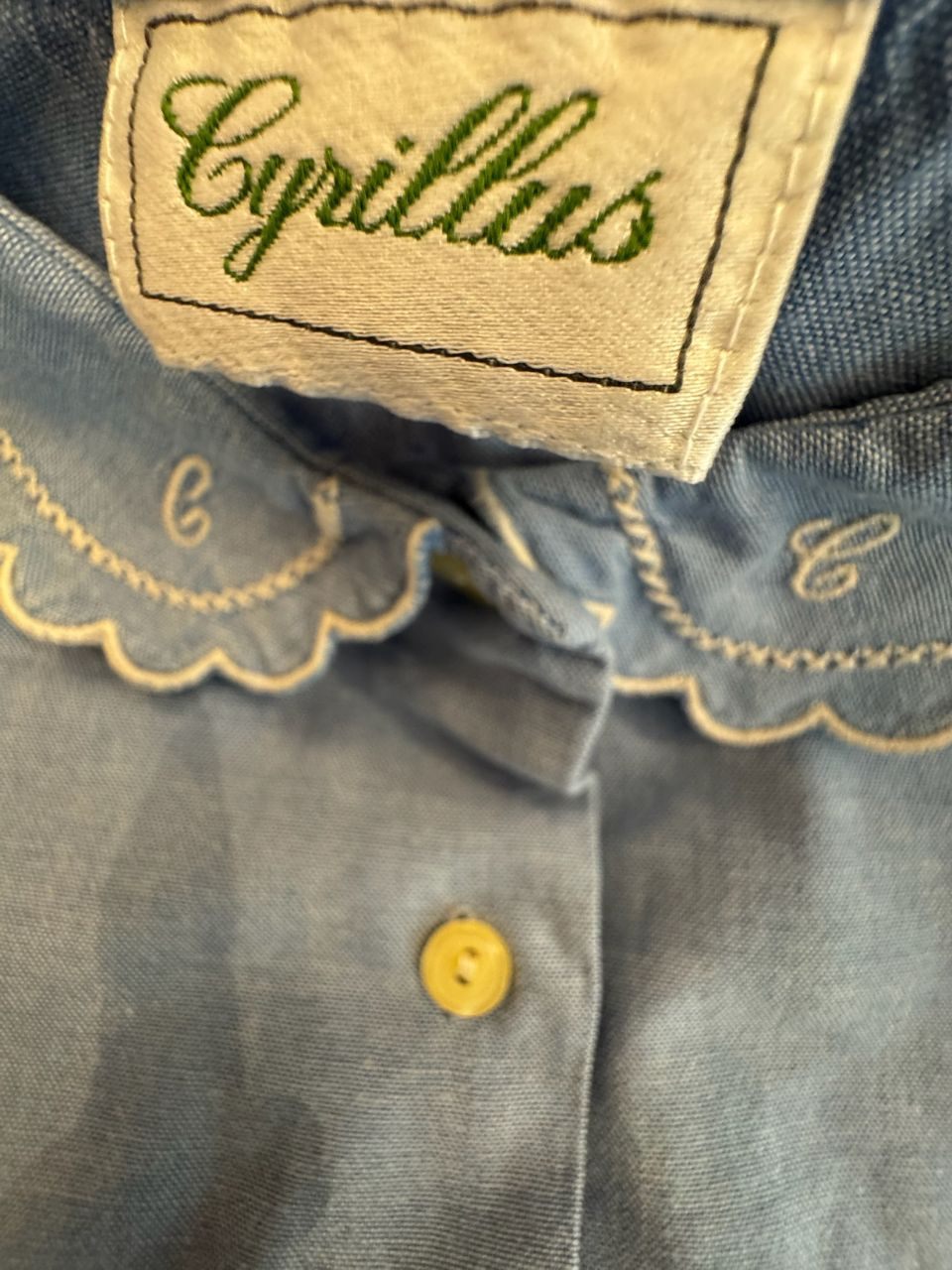 TRUE VINTAGE | Bluse mit Bubikragen blau Gr.98/104 | Cyrillus