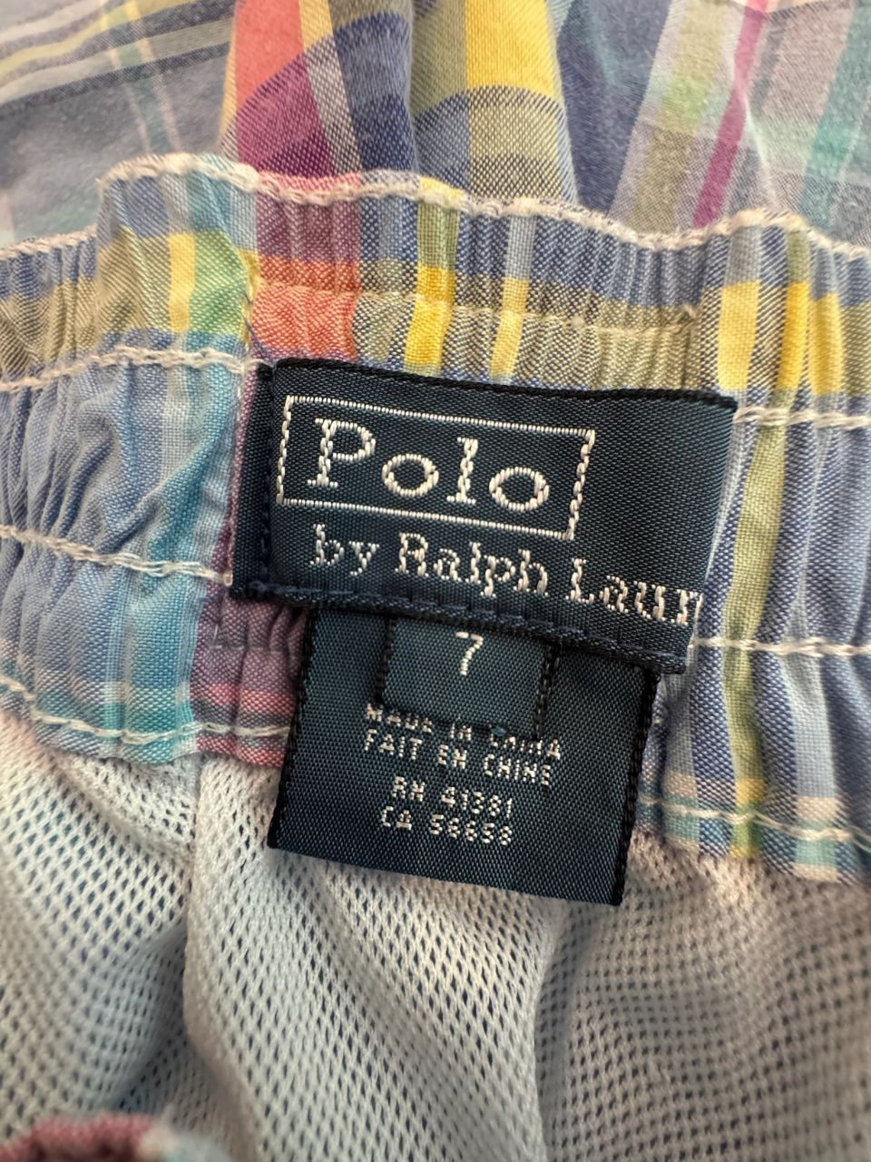 Badeshorts hellblau kariert Gr.7 | Polo Ralph Lauren