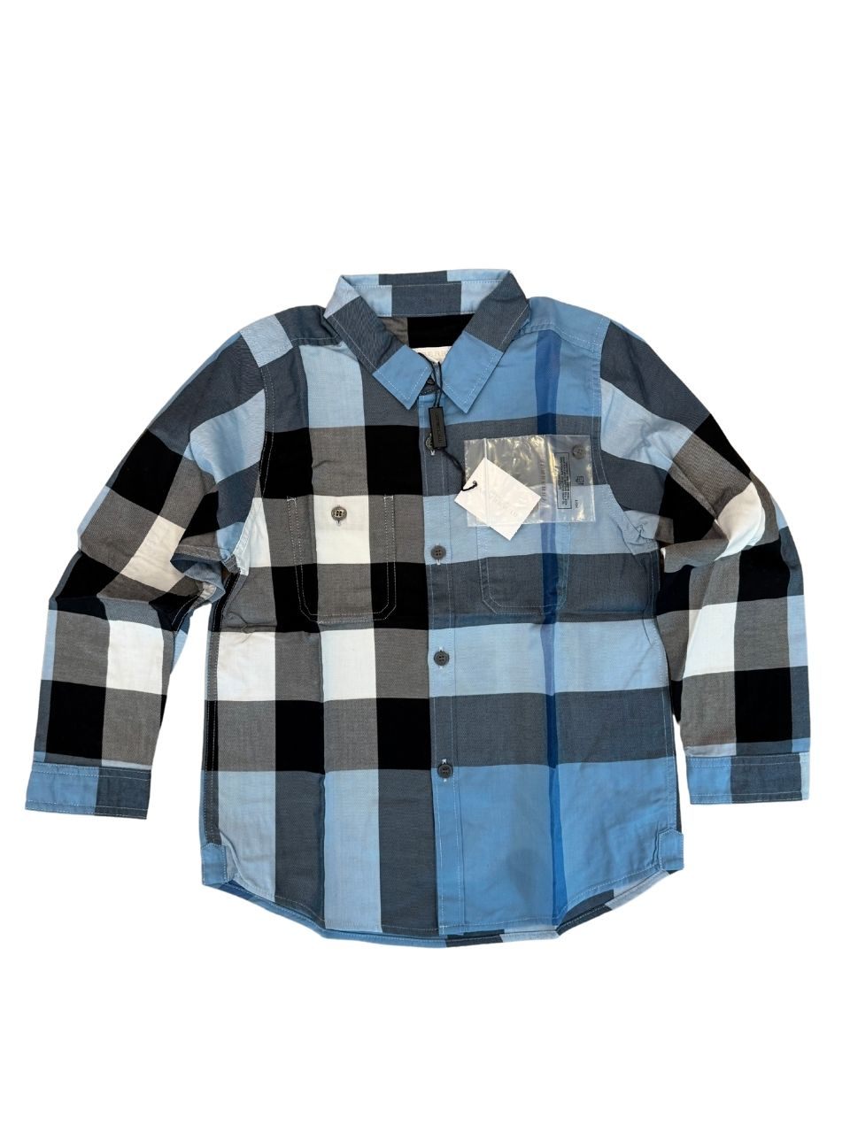 Hemd Jungen blau-schwarz kraiert Gr.110 | Burberry