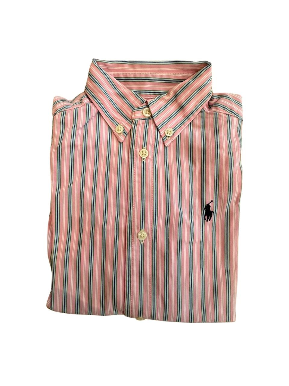 Hemd langarm Rosa-Blau gestreift Gr.2 | Polo Ralph Lauren