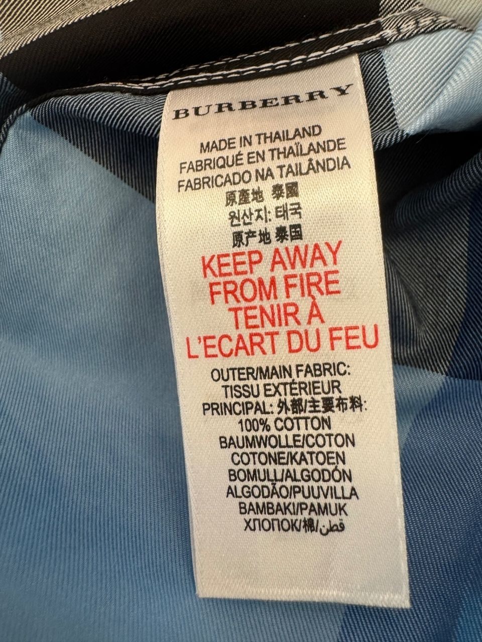 Hemd Jungen blau-schwarz kraiert Gr.110 | Burberry