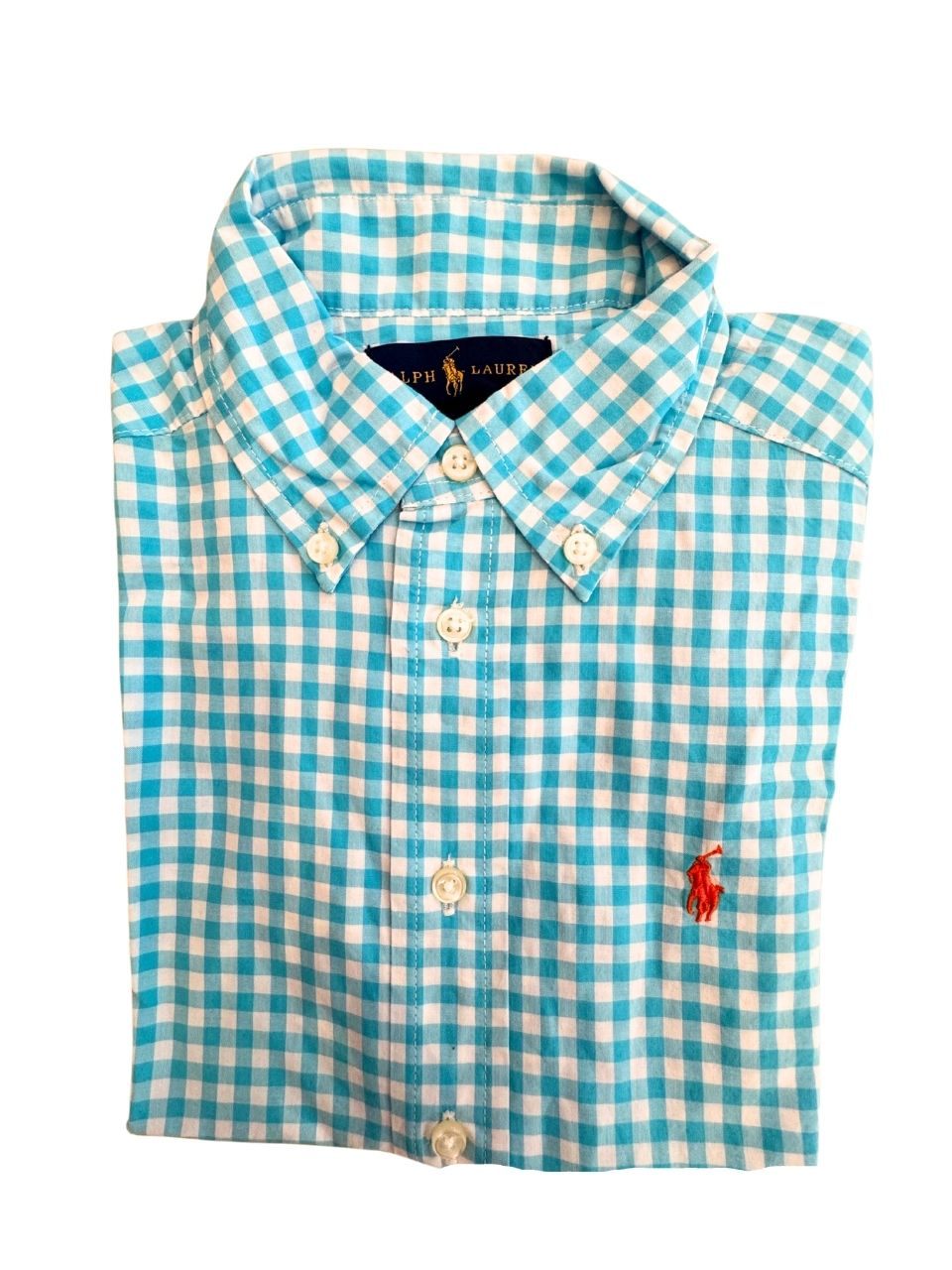 Hemd türkis-weiß kariert Gr.4 | Polo Ralph Lauren