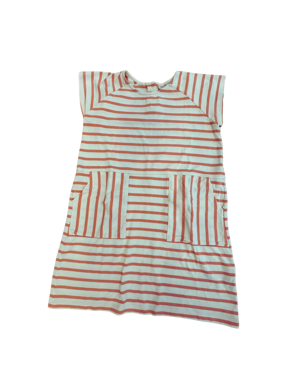 Jersey Kleid Weiß mit rosa Streifen Gr.140 | Noa Noa