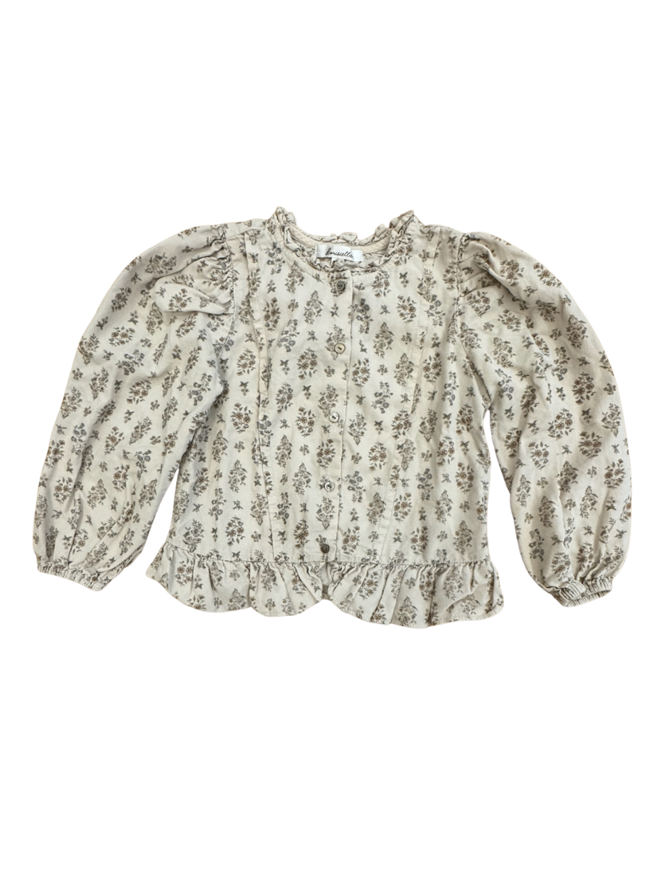 Bluse Beige mit floralem Muster Gr.116 / 6 | Louisiella