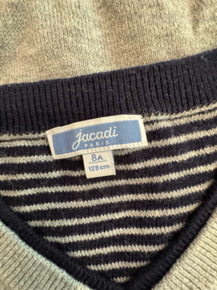 Pullover V-Neck hellgrau Gr.8 | Jacadi