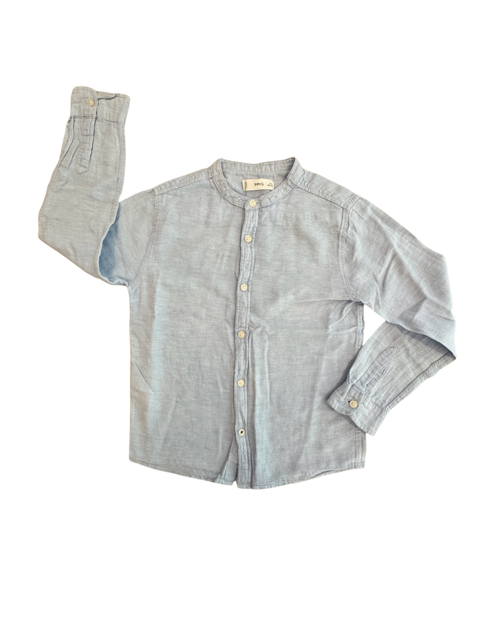 Hemd Rundhals Leinen hellblau Gr.128 | MNG