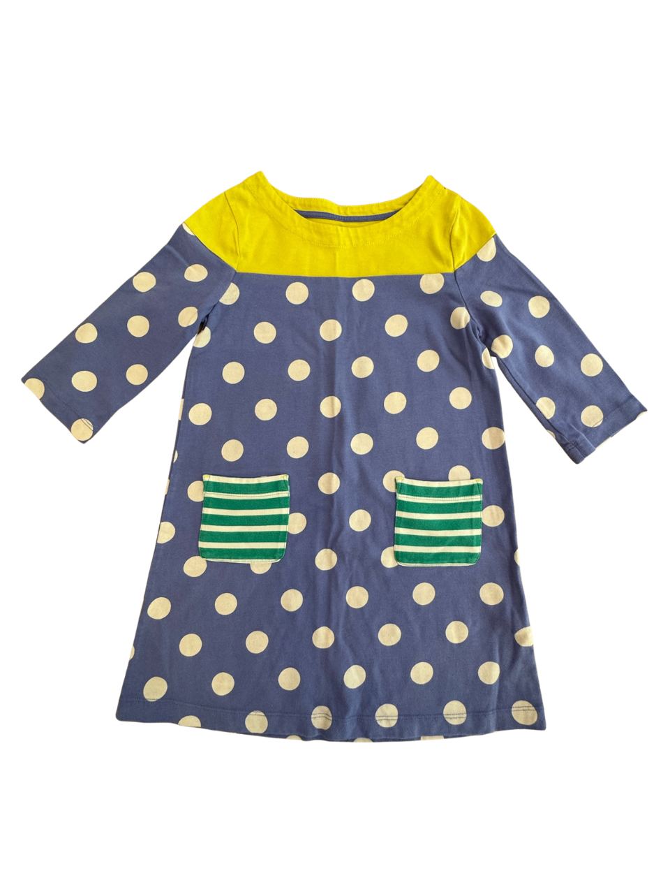 Kleid Blau, Gelb, Grün, Weiß Gr.110/116 | Unbekannt